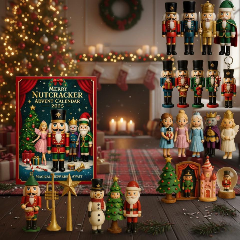Nutcracker Ballet Advent Calendar 2025, 24 Mini Soldier Figurines, Christmas Countdown Gift Box