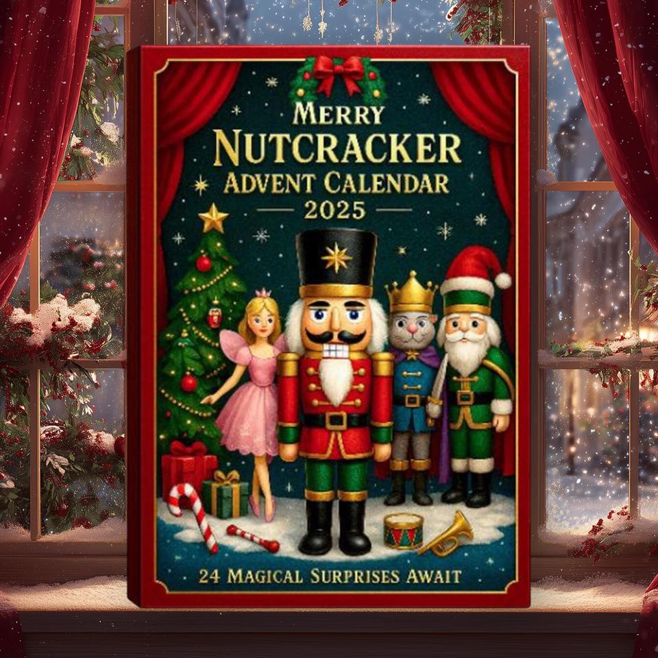 Nutcracker Christmas Advent Calendar 2025, Christmas Tree 24-Day Countdown Box