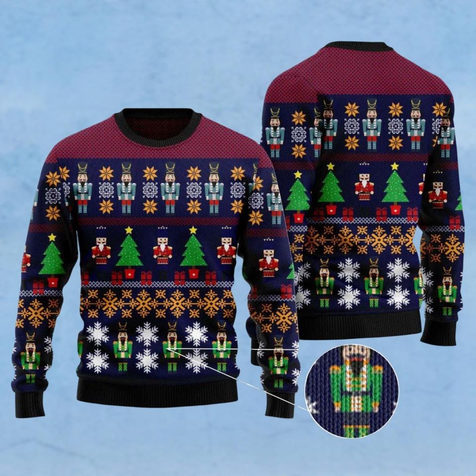 Nutcracker Christmas Ugly Sweater, Deez Nuts Nutcracker Xmas Sweater