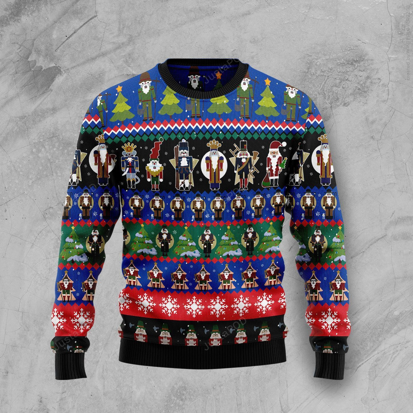 Nutcracker Cute Christmas All Over Print Ugly Christmas Sweater Adult 3D Funny Matching for family