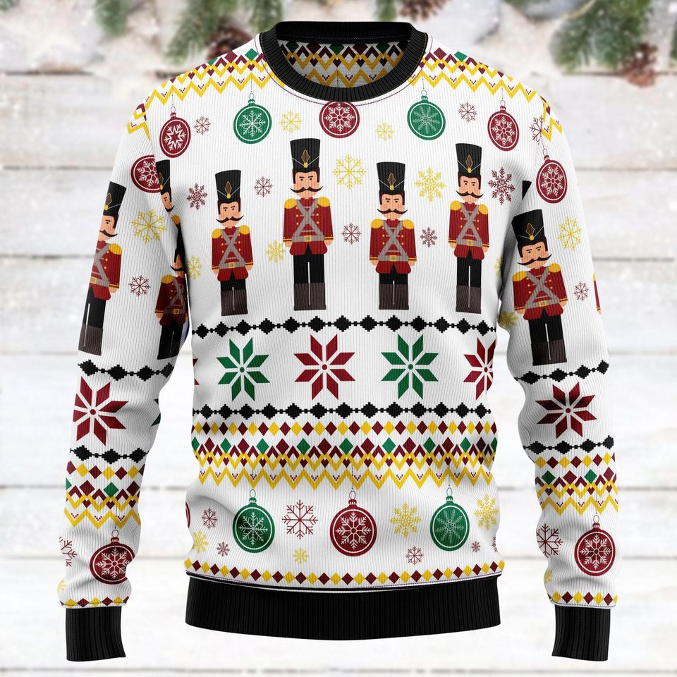 Nutcracker Group Ugly Christmas Sweater, Crack Deez Nuts