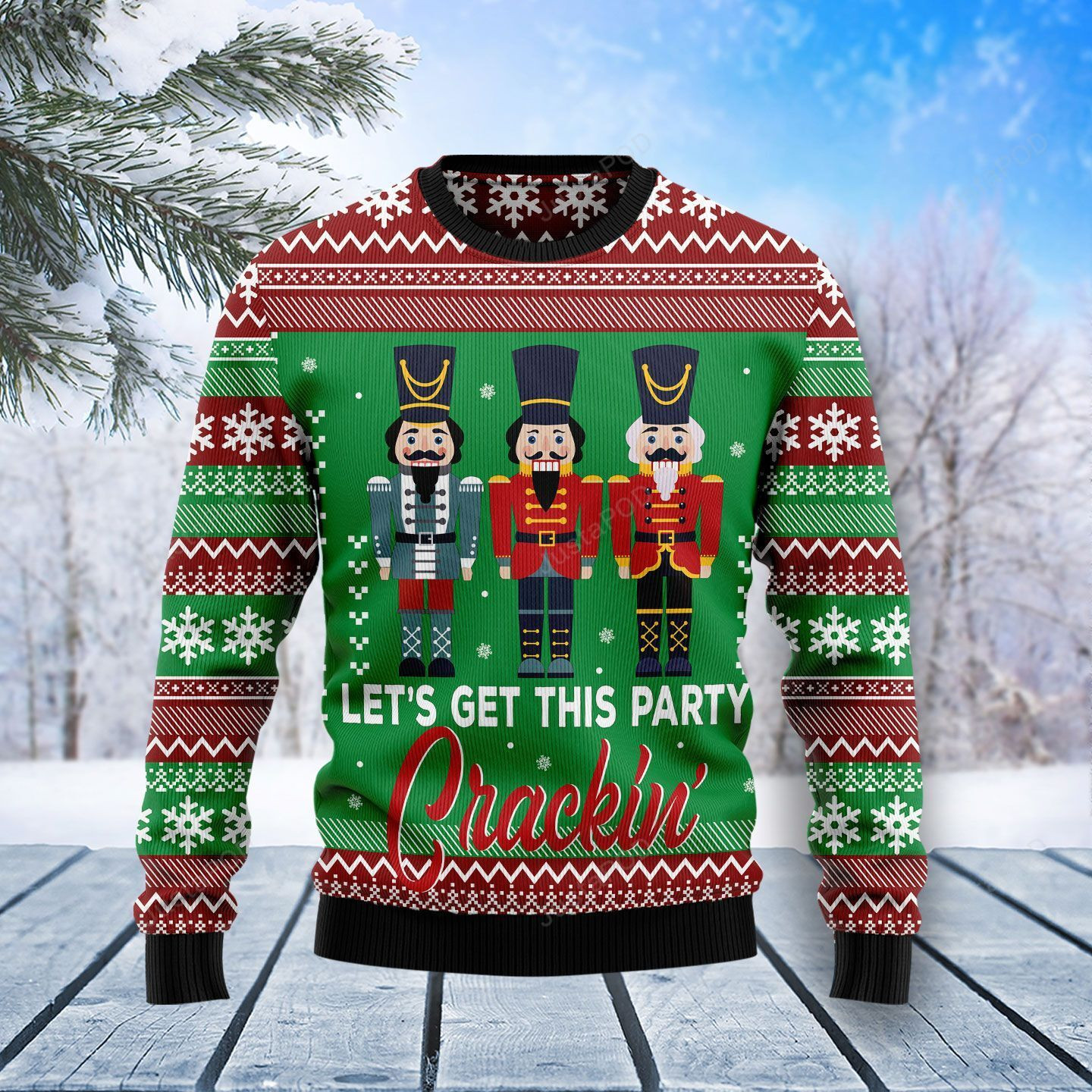 Nutcracker Party Cracking Christmas Ugly Christmas Sweater Adult 3D Funny Matching for family