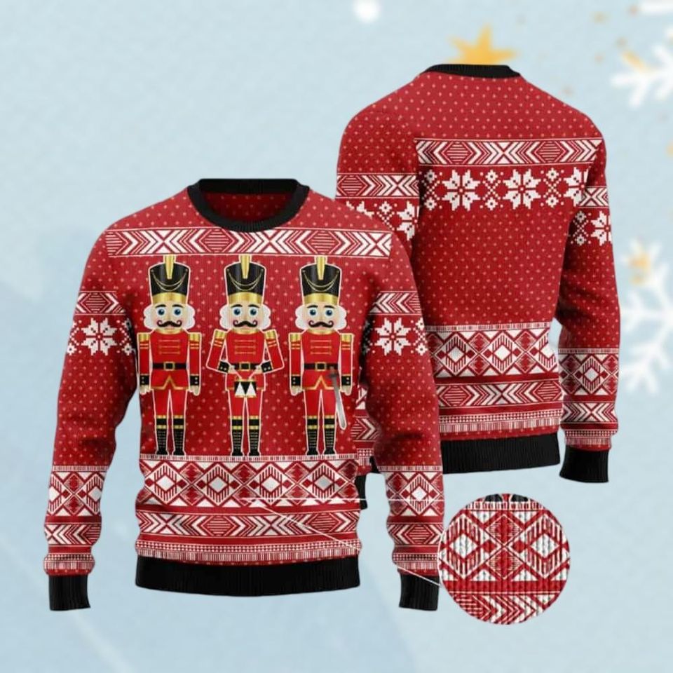 Nutcracker Ugly Christmas Sweater, Watercolor Holiday Shirt, Festive Christmas Sweater