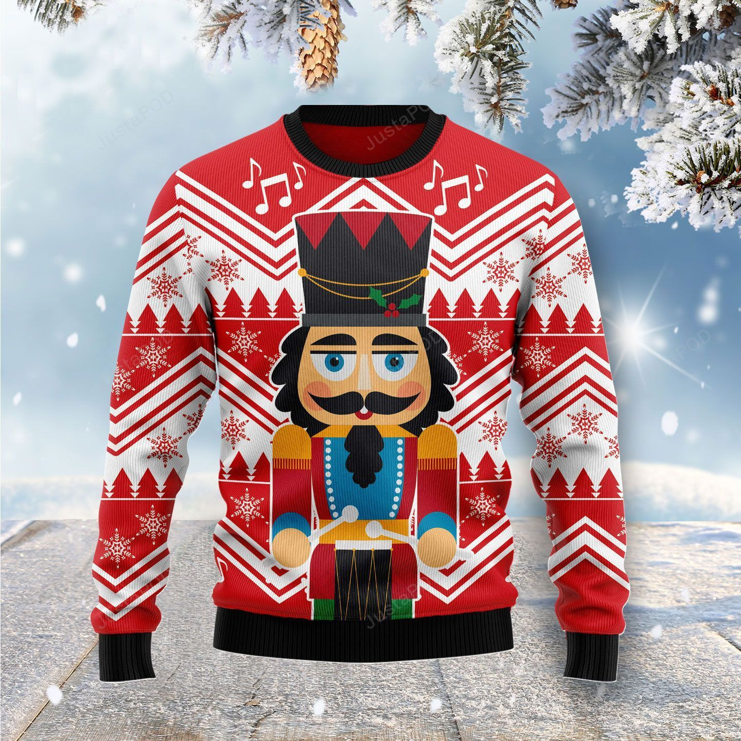 Nutcracker With Drum Ugly Christmas Sweater Adult 3D Funny Matching for family
