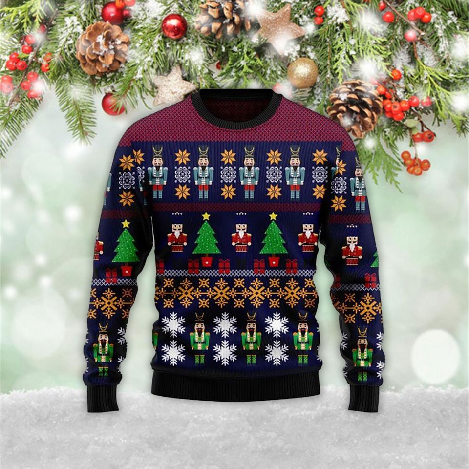 Nutcracket Tree Christmas Ugly Christmas 3D Sweater