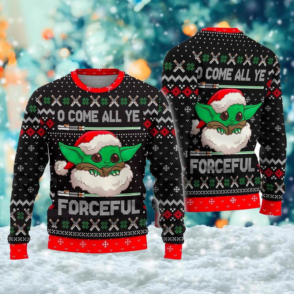O Come All Ye Forceful 3D Ugly Christmas Sweater - Image 2