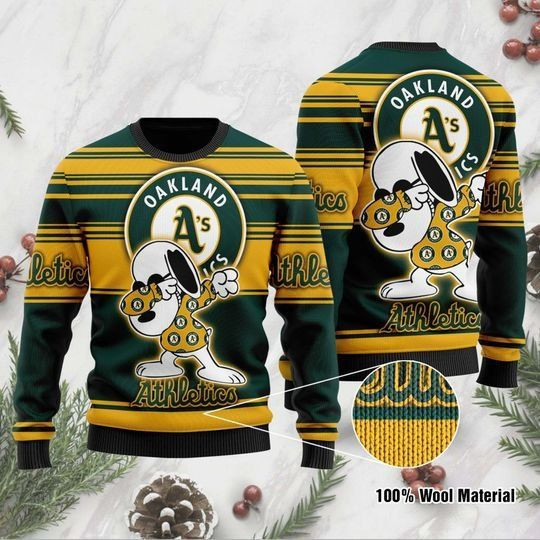 Oakland Athletics Christmas For Fans Ugly Christmas Sweater Adult 3D Funny Matching for family