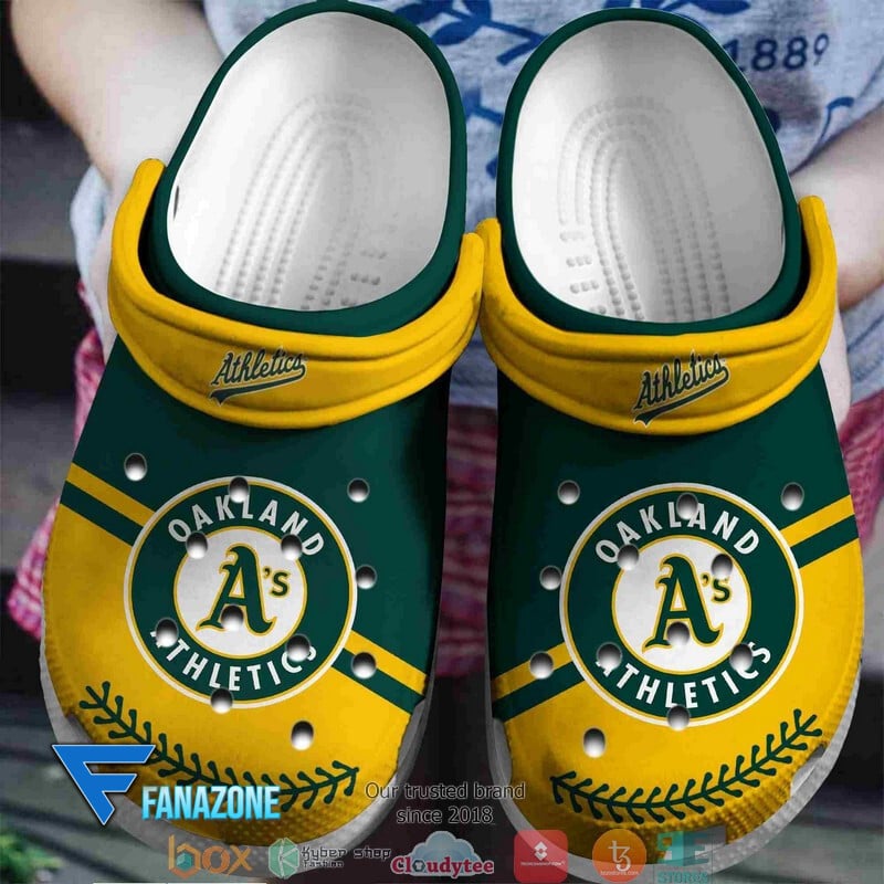 Oakland Athletics green yellow MLB Sport Crocs Clogs Crocband Shoes Comfortable For Men Women and Kids