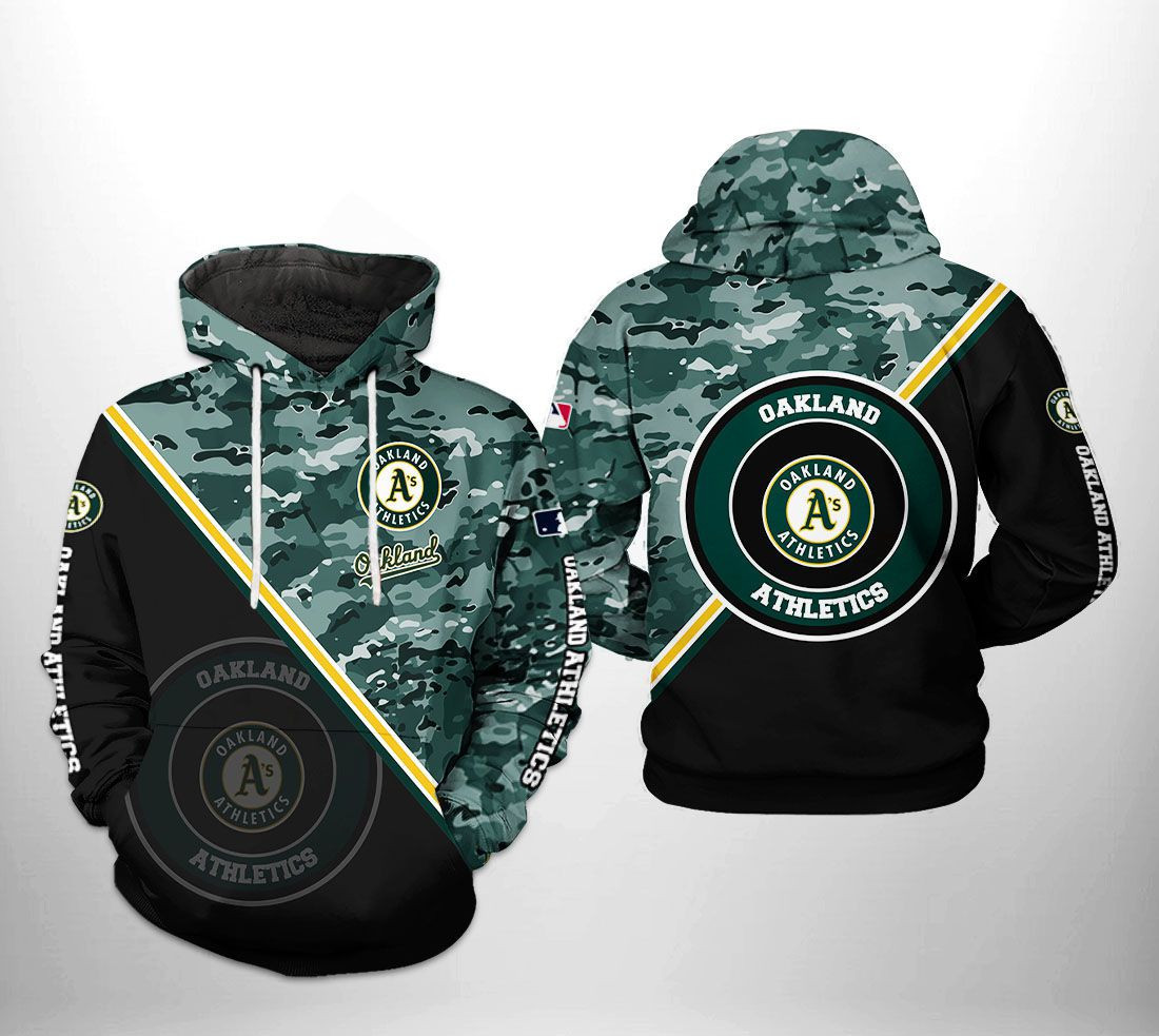 Oakland Athletics MLB Camo Team 3D All Over Print Hoodie, Zip Hoodie