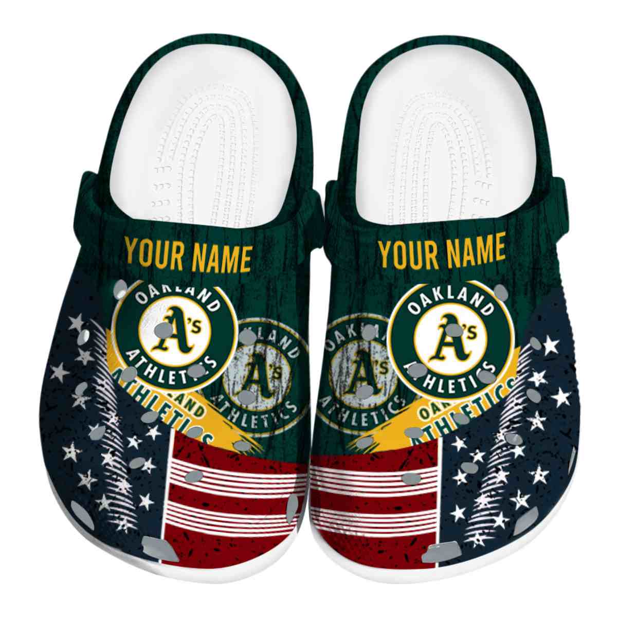 Oakland Athletics MLB Sport Crocs Crocband Clogs Shoes Comfortable For Men Women and Kids