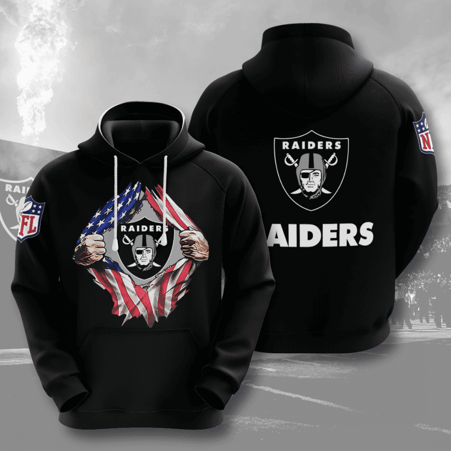 Oakland Raiders 3D All Over Print Hoodie, Zip Hoodie