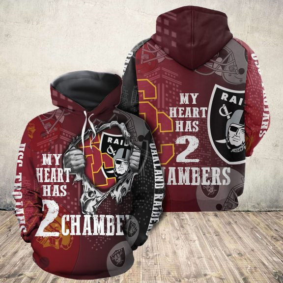 Oakland Raiders 3D All Over Print Hoodie, Zip Hoodie