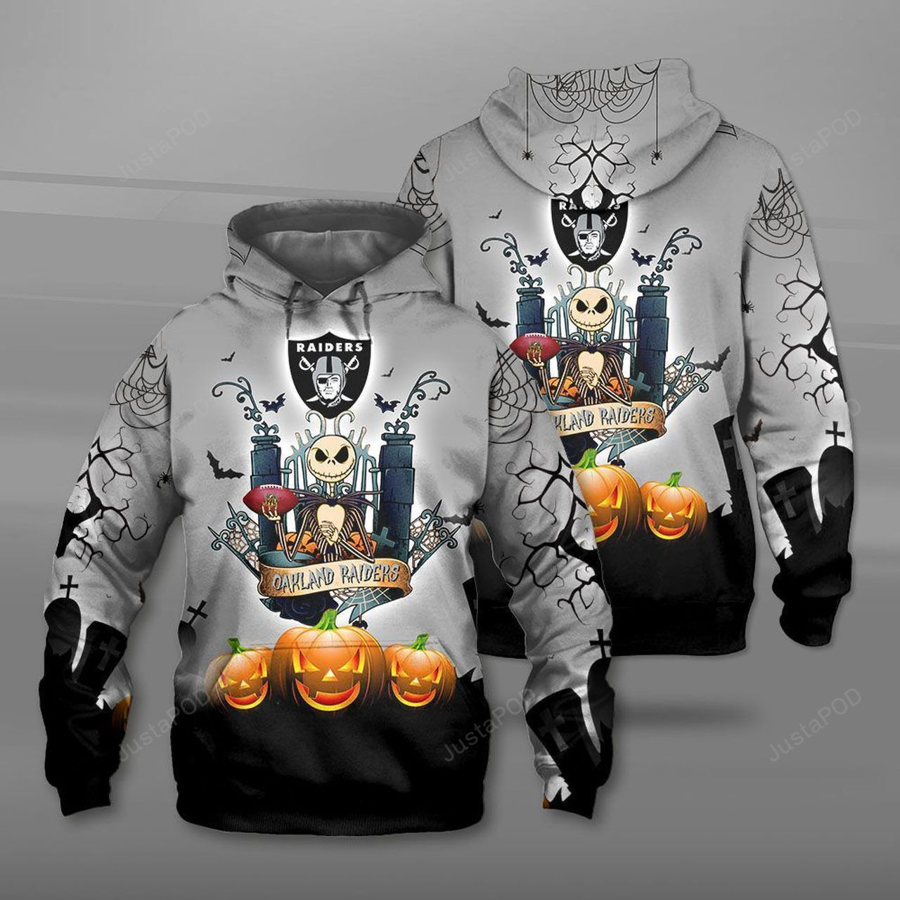 Oakland Raiders Halloween Holiday 3D All Over Print Hoodie, Zip Hoodie