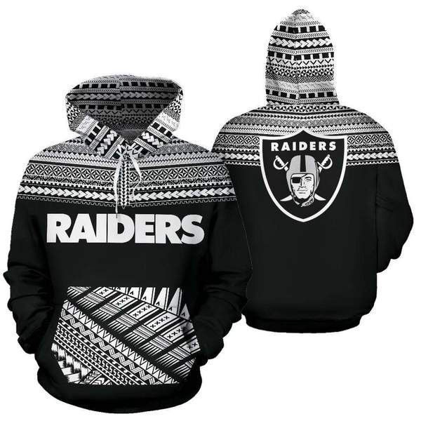 Oakland Raiders Ncaa Football Maori Tattoo V2 3D All Over Print Hoodie, Zip Hoodie