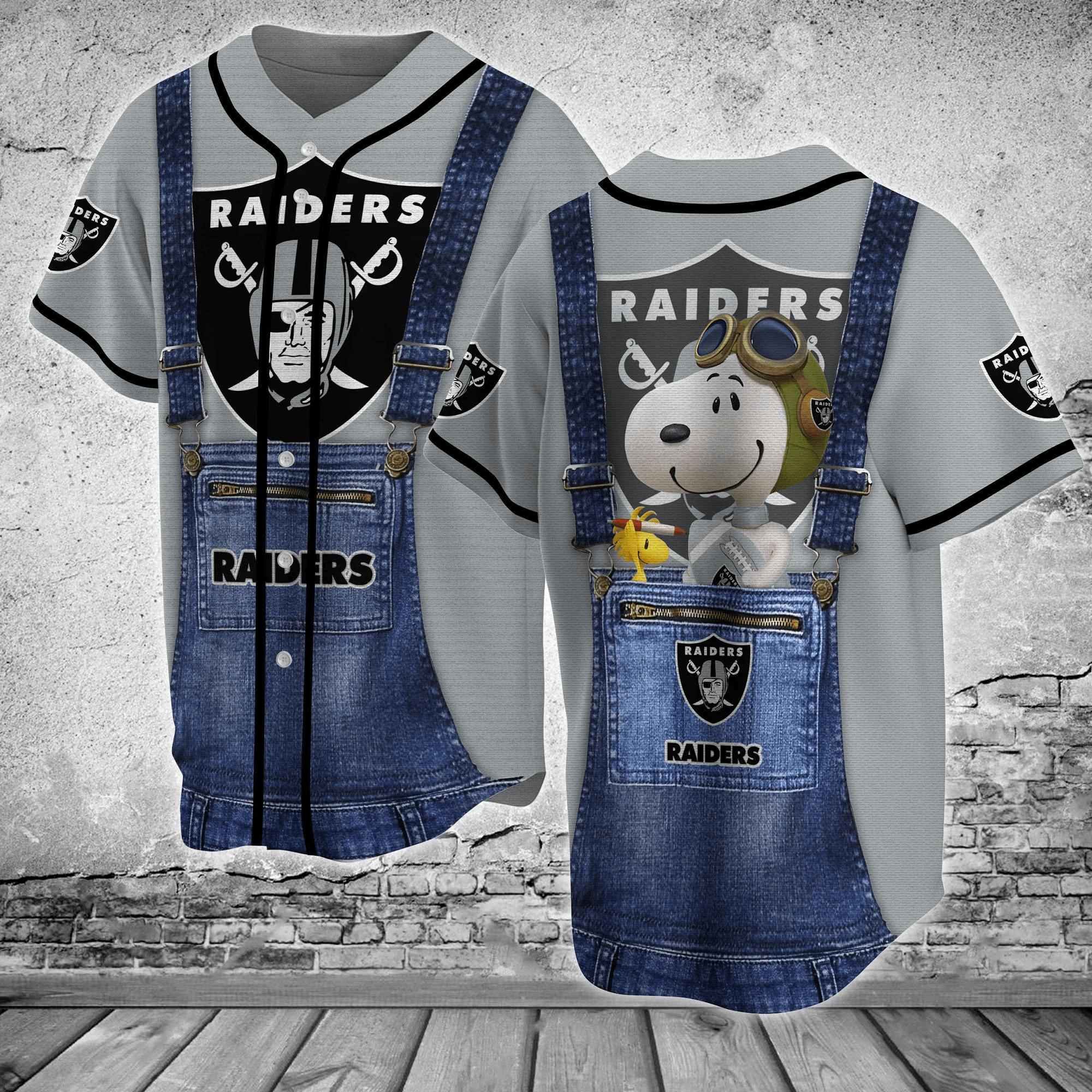 Oakland Raiders NLF Baseball Jersey Shirt