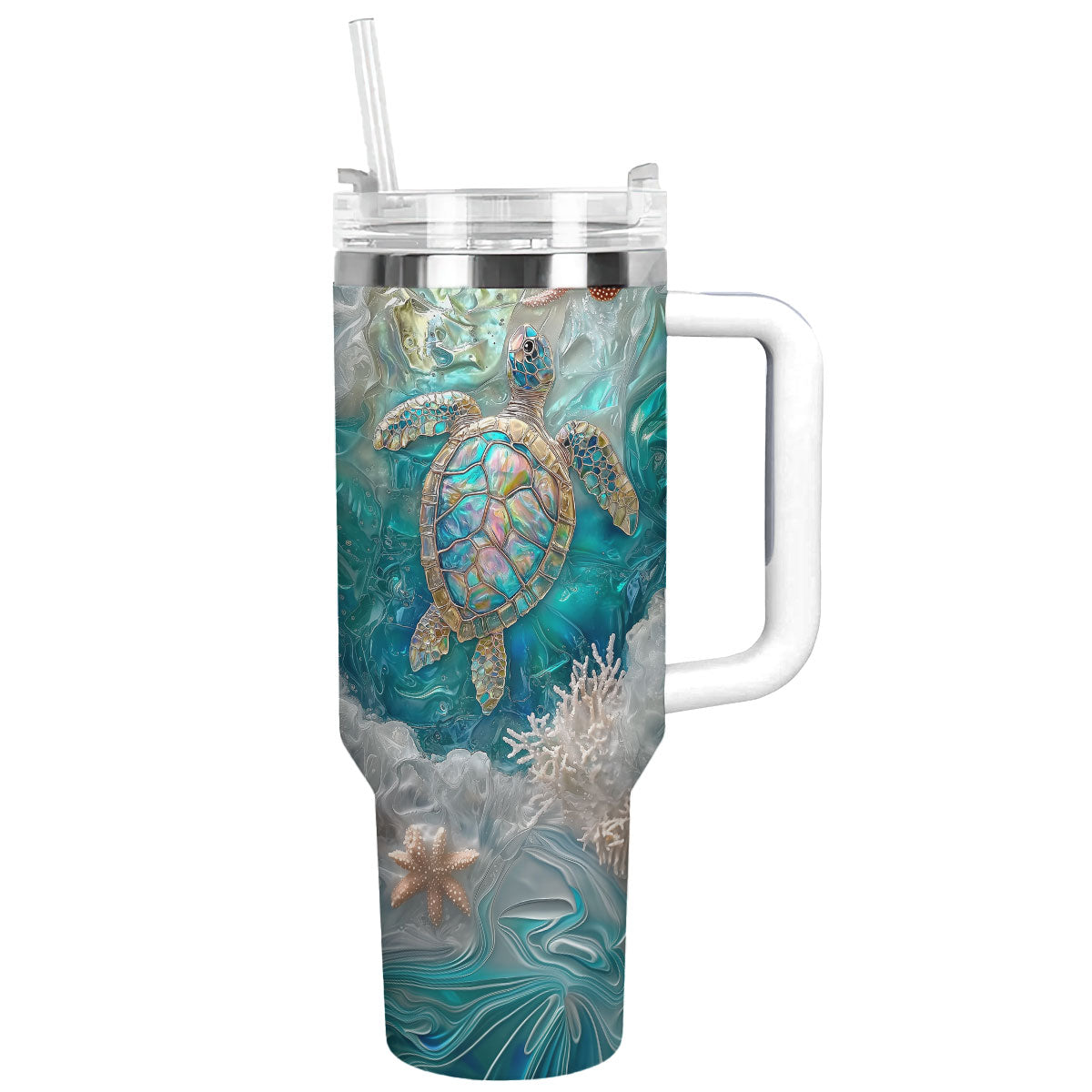 Ocean Bliss Sea Turtle Custom Stanley Cup 40 oz 30 oz Tumbler With HandleTVC2301304