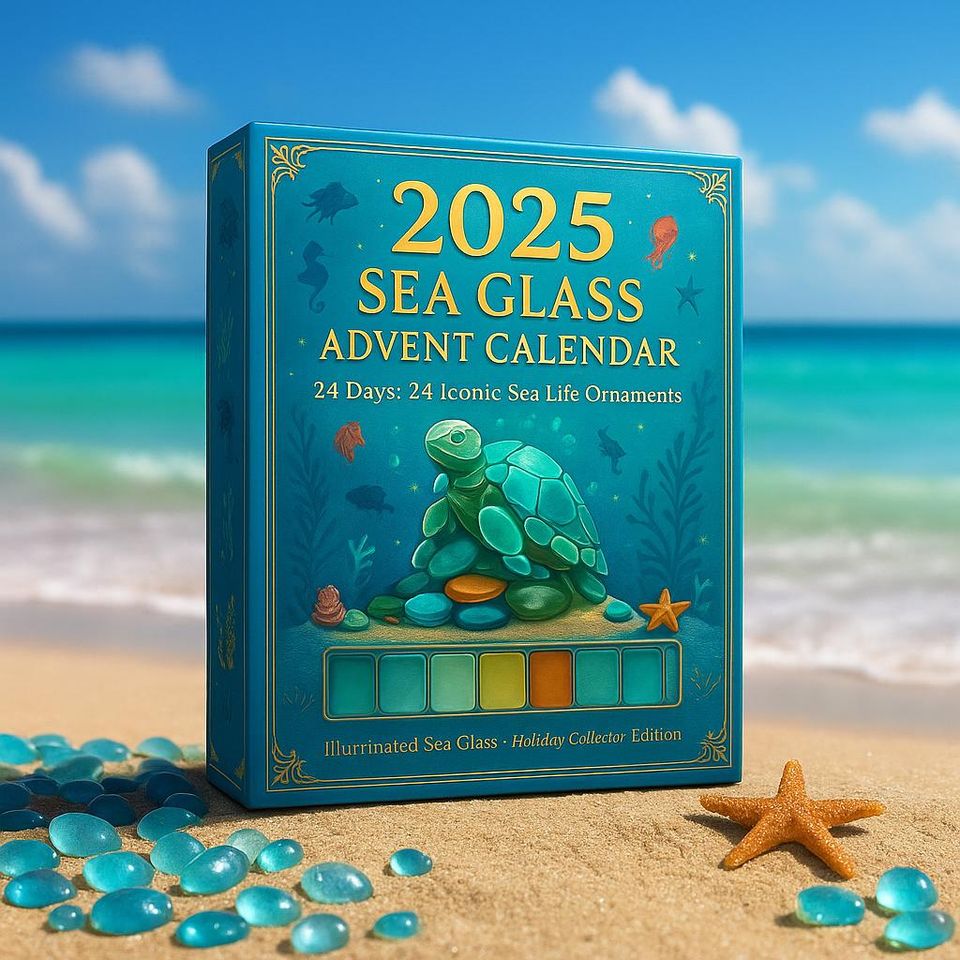 Ocean Lovers Advent Calendar 2025 – 24 Sea Glass Ornaments Holiday Countdown - Image 3