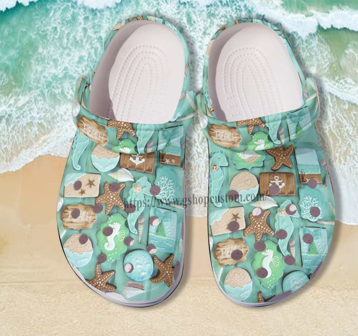 Ocean Star Beach Shoes Gift Girl Daughter- Summer Beach Lover Shoes Croc Clogs Daughter Gift