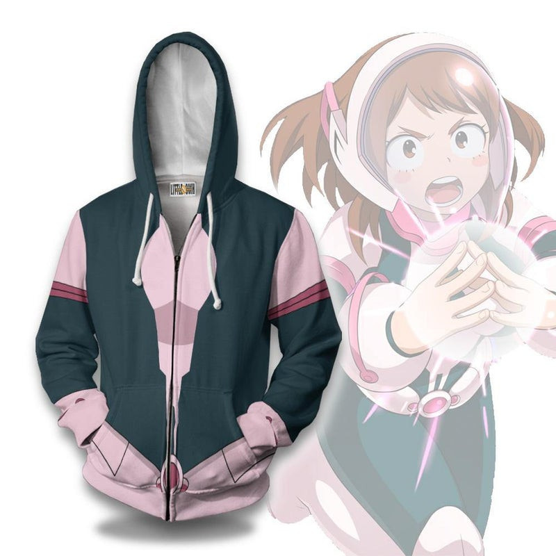 Ochako Uraraka Cosplay Costume My Hero Academia 3D All Over Print Hoodie, Zip Hoodie