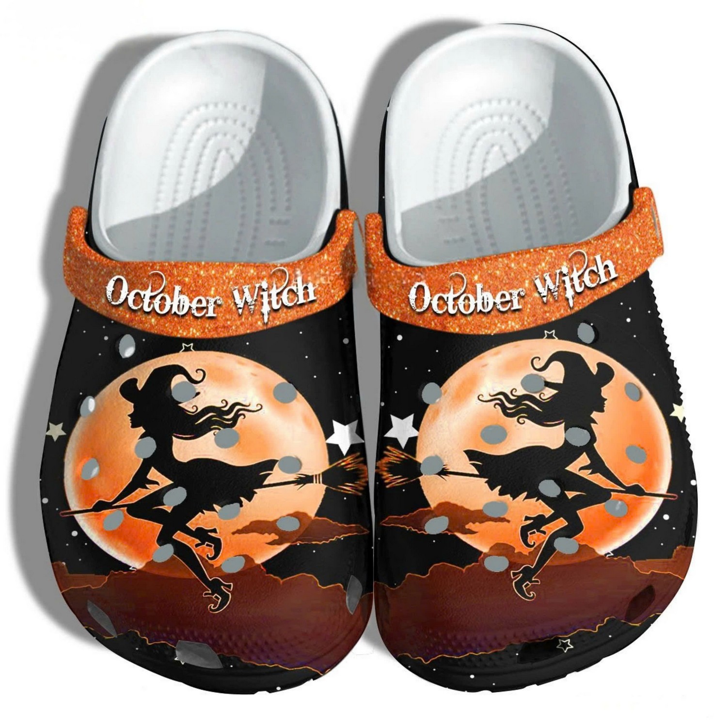 October Witch Dream Moon Halloween Night Crocs Crocband Clogs Shoes Comfortable For Men Women and Kids