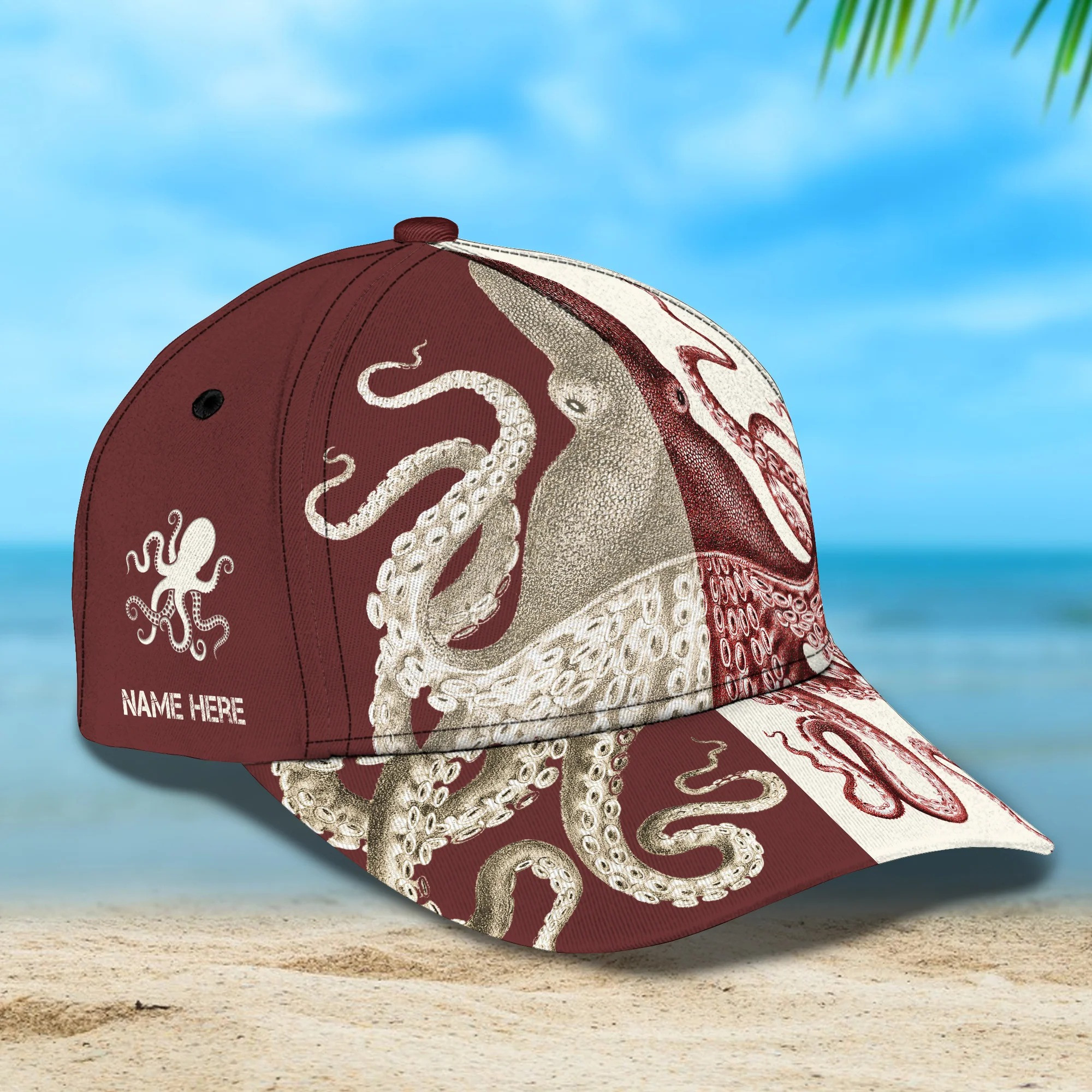 Octopus Cap, Personalized Octopus 3D Cap for Men,Women, Custom Name Hat for Octopus Lovers Trucker Hats Custom Hats Gifts For Men & Women