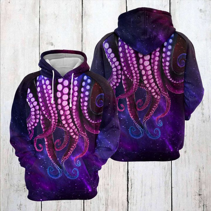 Octopus Galaxy 3D All Over Print Hoodie, Zip Hoodie