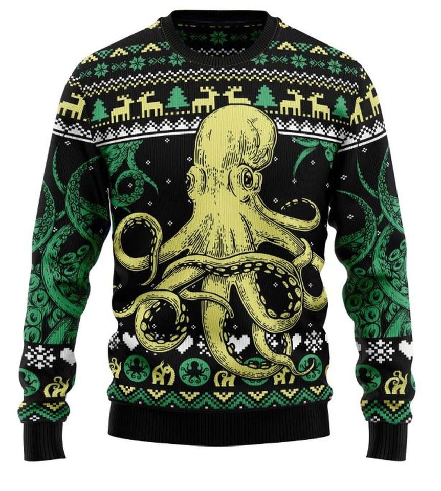 Octopus Ugly Christmas Sweater All Over Print Sweater Apparel,Xmas Sweater, Xmas 2022 GiftChristmas Gift