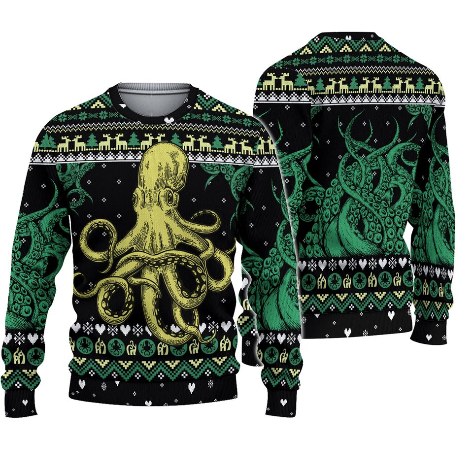 Octopus Ugly Christmas Sweater Gift