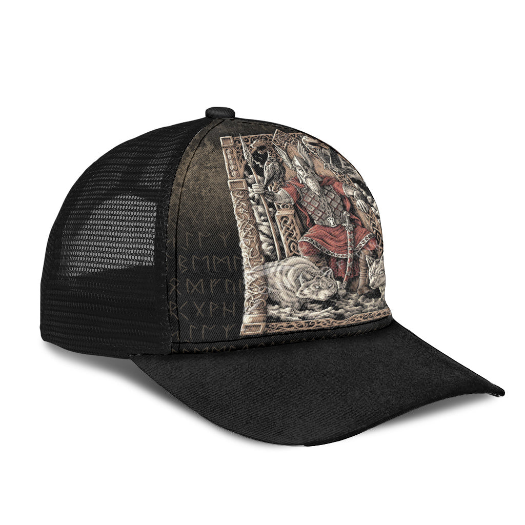 Odin-on-Throne Mesh Back Cap Trucker Hats Custom Hats Gifts For Men & Women