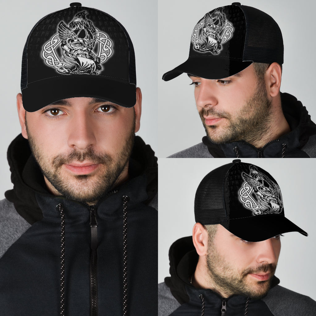 Odin Raven Viking Set Mesh Back Cap Trucker Hats Custom Hats Gifts For Men & Women