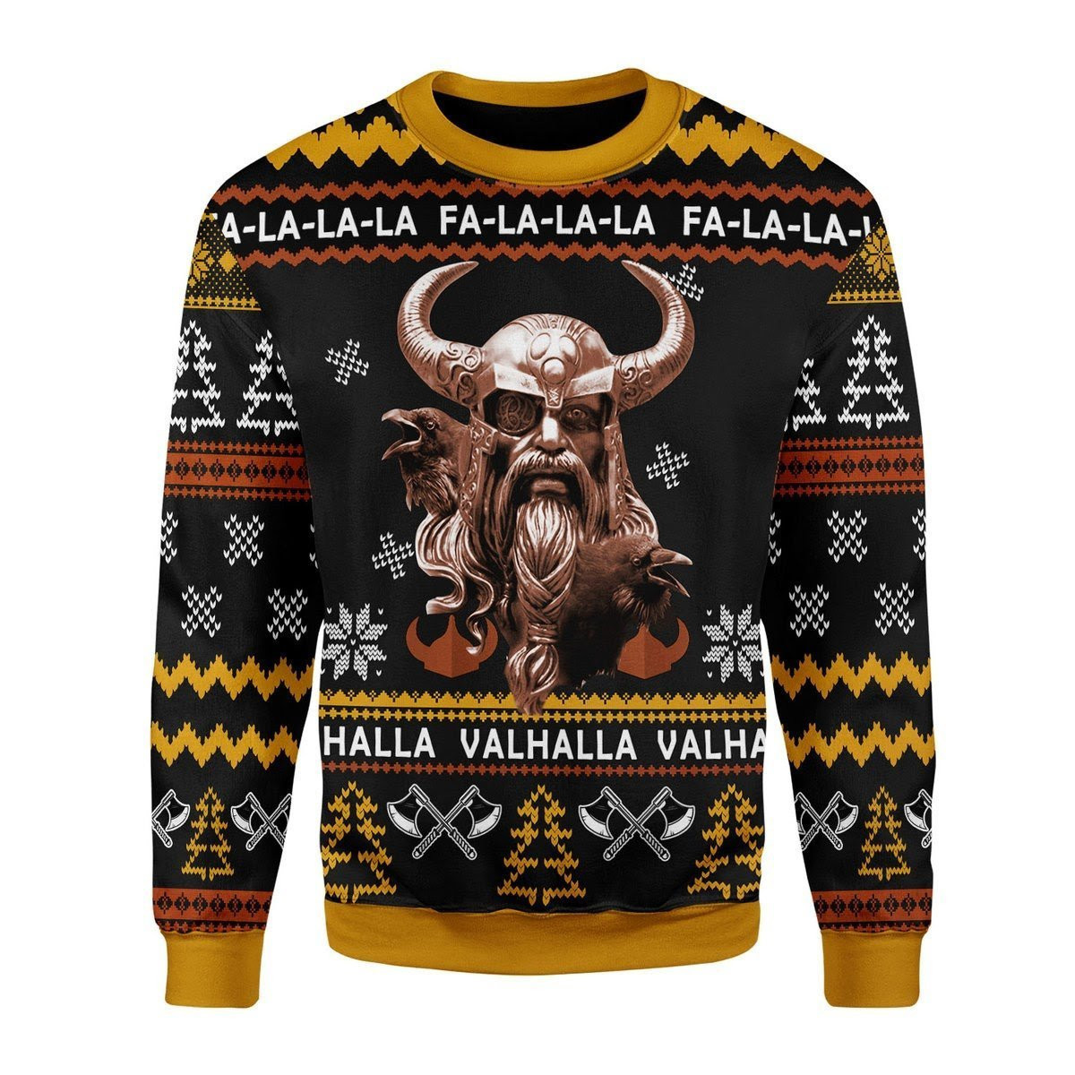 Odin Valhalla Ugly Christmas Sweater Adult 3D Funny Matching for family