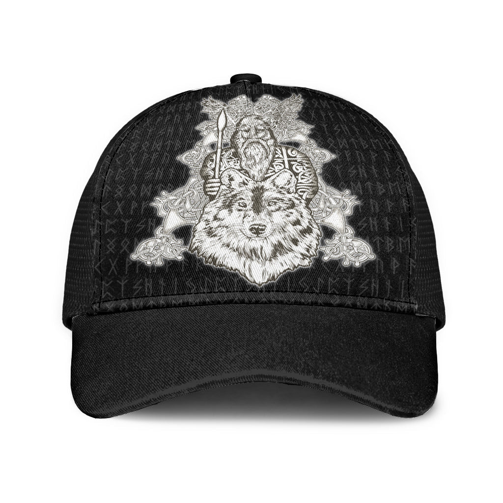 Odin Wolf Viking Set Mesh Back Cap Trucker Hats Custom Hats Gifts For Men & Women