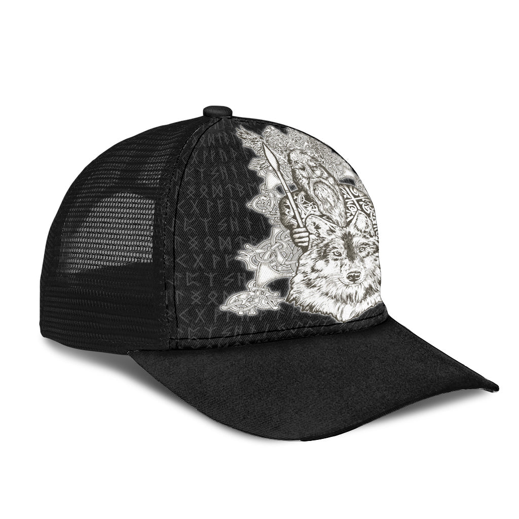 Odin Wolf Viking Set Mesh Back Cap Trucker Hats Custom Hats Gifts For Men & Women