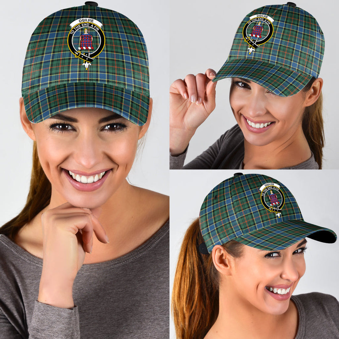 Ogilvie Hunting Ancient Tartan Baseball Cap, Tartan Plaid Cap with Family Crest K23 Trucker Hats Custom Hats Gifts For Men & Women