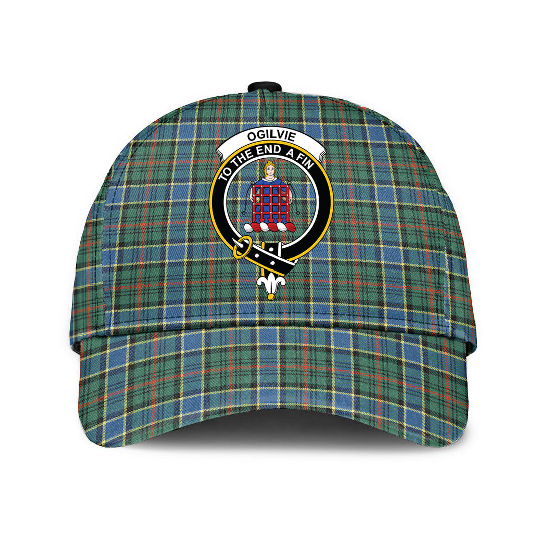 Ogilvie Hunting Ancient Tartan Baseball Cap, Tartan Plaid Cap with Family Crest K23 Trucker Hats Custom Hats Gifts For Men & Women