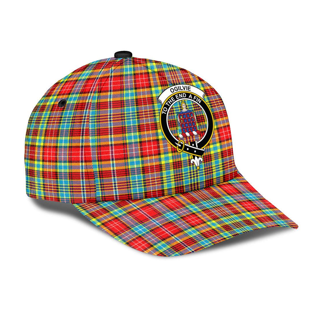 Ogilvie Tartan Baseball Cap, Tartan Plaid Cap with Family Crest K23 Trucker Hats Custom Hats Gifts For Men & Women