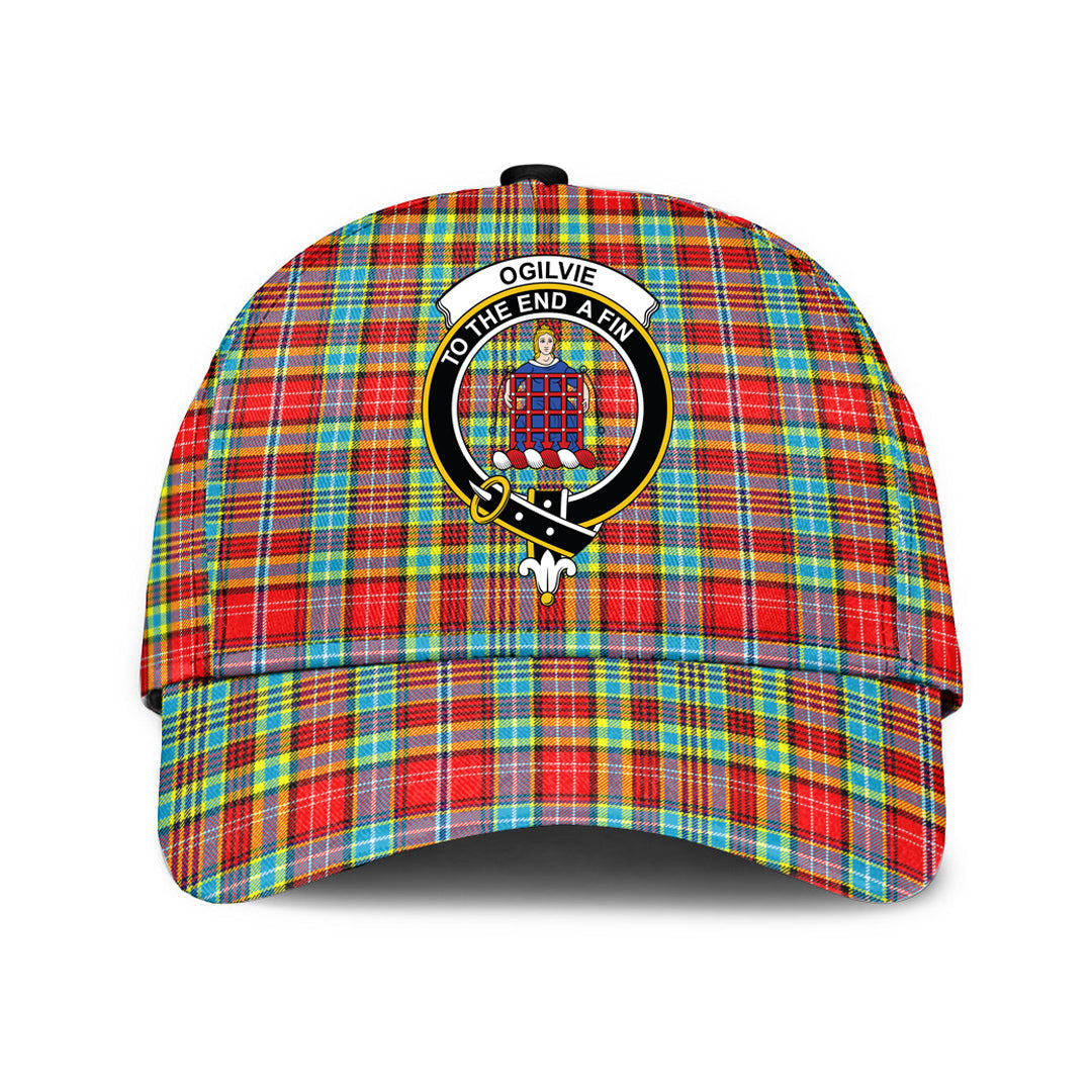 Ogilvie Tartan Baseball Cap, Tartan Plaid Cap with Family Crest K23 Trucker Hats Custom Hats Gifts For Men & Women