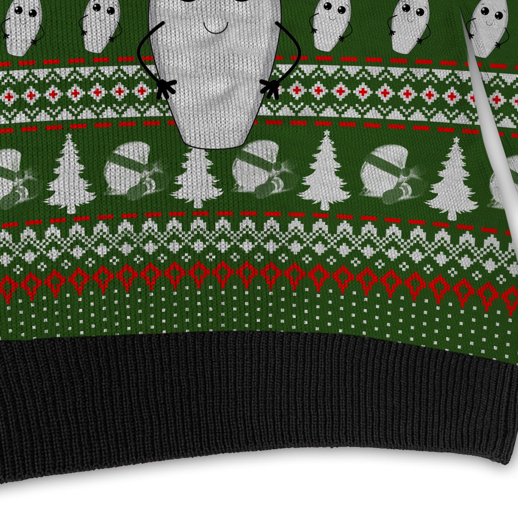 Oh Bowly Night With Christmas Patterns For Bowling And Sport Lovers Ugly Christmas Sweater Adult 3D Funny Matching for family - Image 3