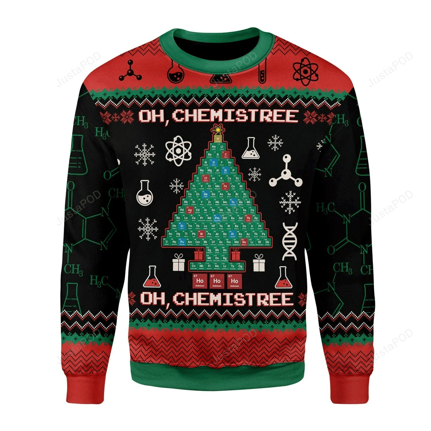 Oh Chemis Tree Ugly Christmas Sweater Adult 3D Funny Matching for family