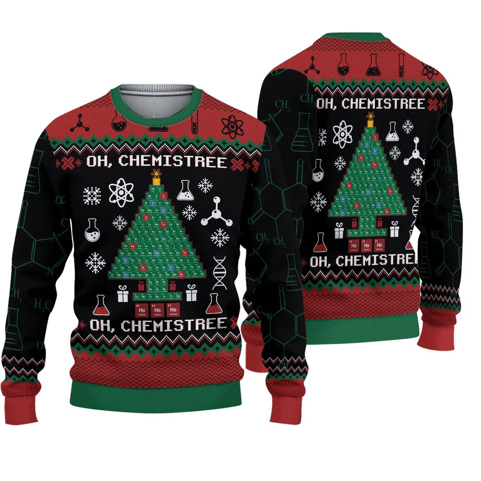 Oh, Chemist Tree Science Ugly Christmas 3d Sweater