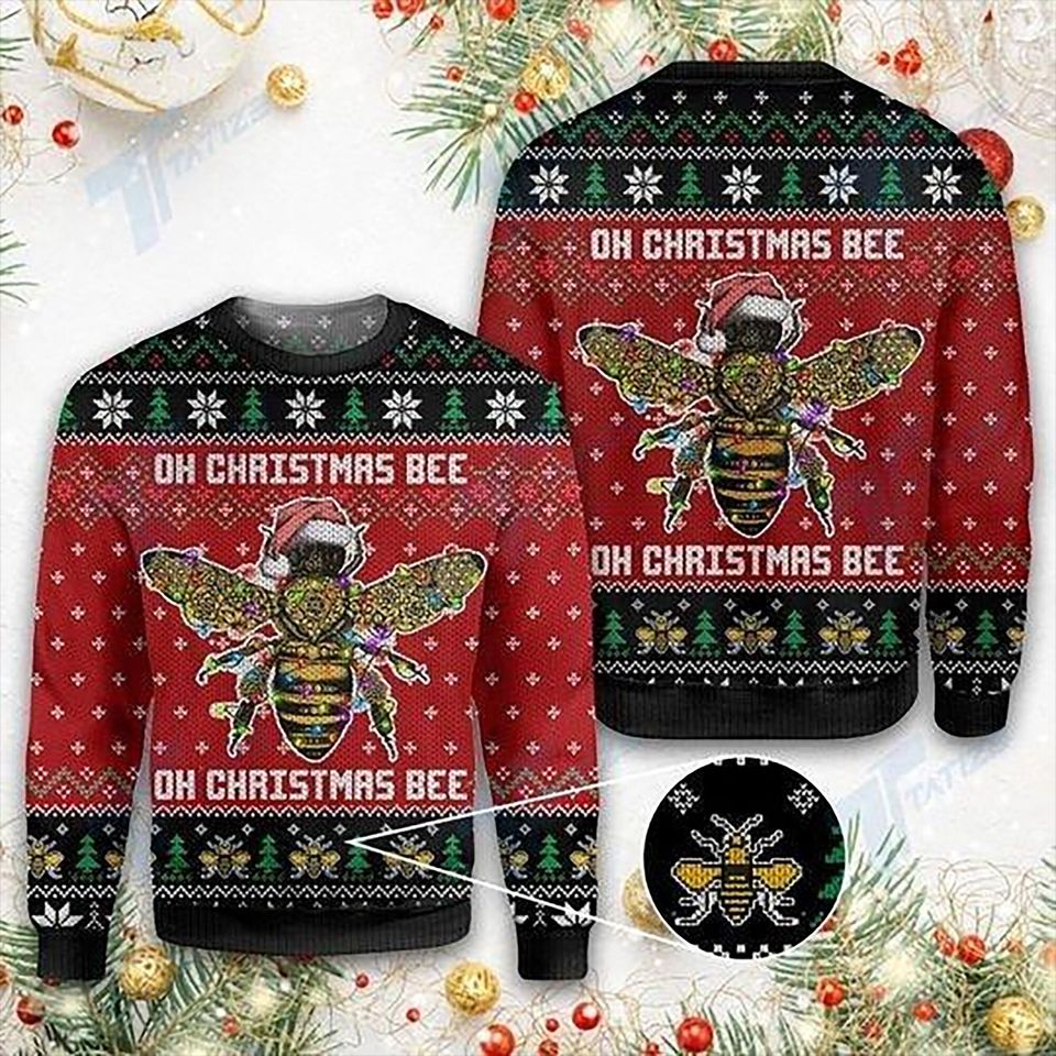 Oh Christmas Bee Beekeeping Ugly Christmas Sweater All Over Print Sweater Apparel,Xmas Sweater, Xmas 2022 GiftChristmas Gift