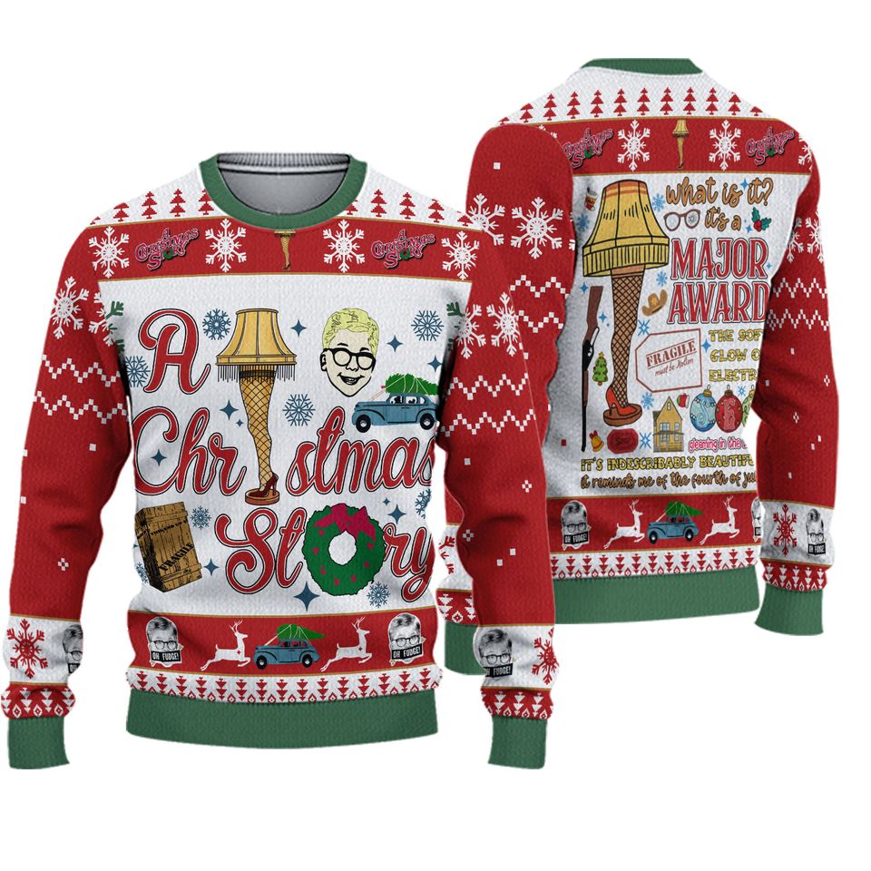 Oh Fudge A Christmas Story Ugly Sweater, Christmas Movie Shirt, Major Award Sweater