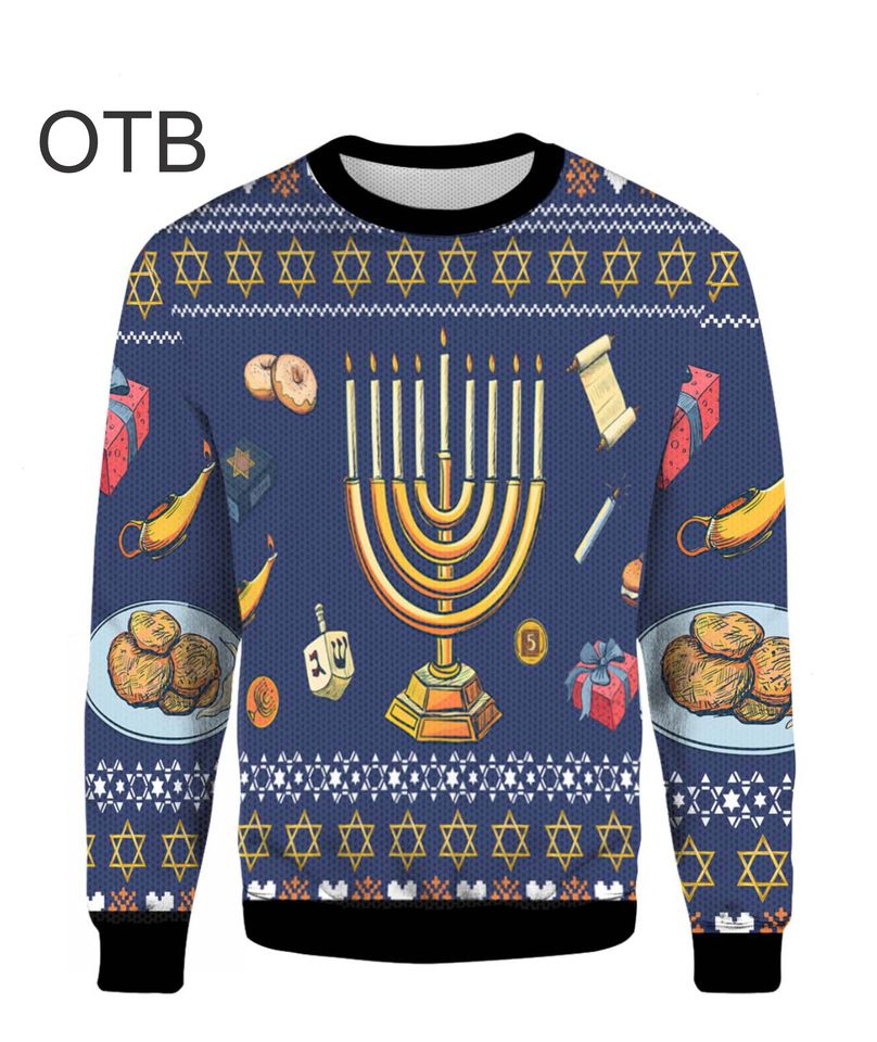 OH Hanukkah Light The Menorah 3D Sweater