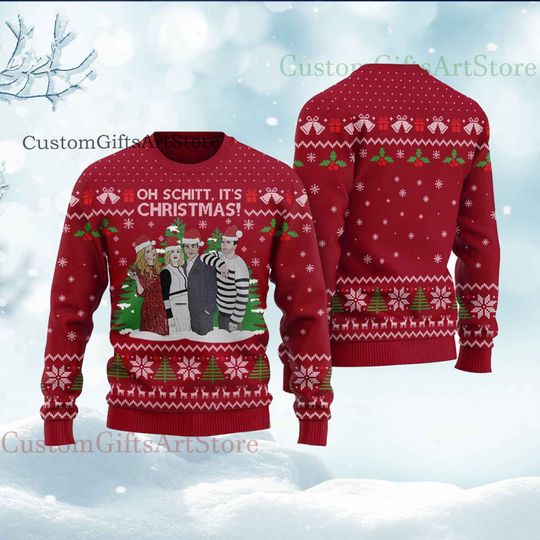 Oh Schitt It's Christmas Ugly Sweater 3D, Christmas - Image 6