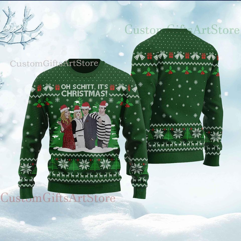Oh Schitt It's Christmas Ugly Sweater 3D, Christmas - Image 5