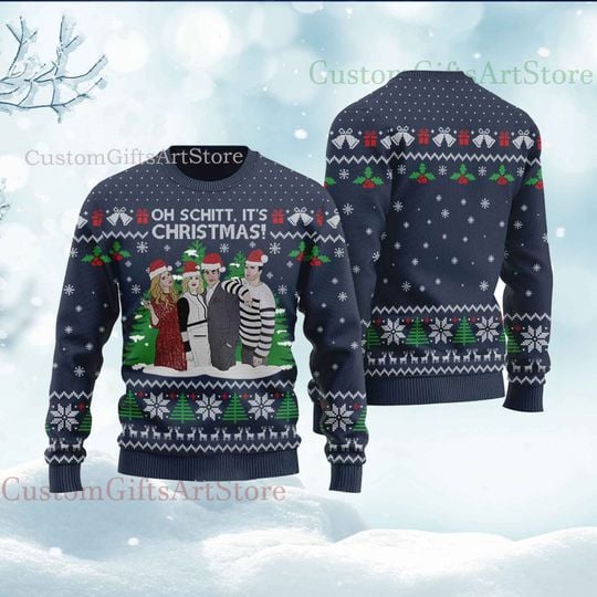 Oh Schitt It's Christmas Ugly Sweater 3D, Christmas - Image 9