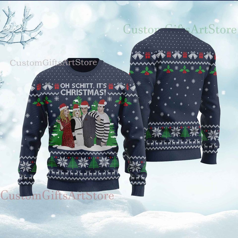Oh Schitt It's Christmas Ugly Sweater 3D, Christmas - Image 4