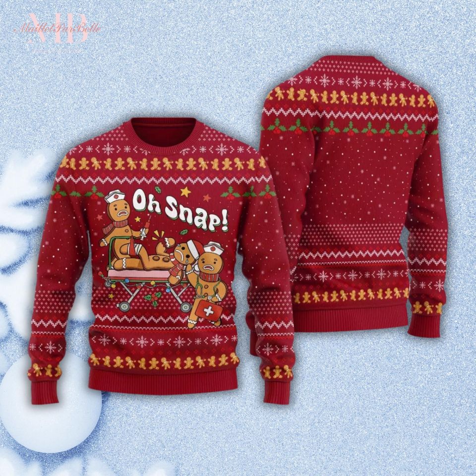 Oh Snap Cookies Ugly Sweater, Nurse Christmas Sweater