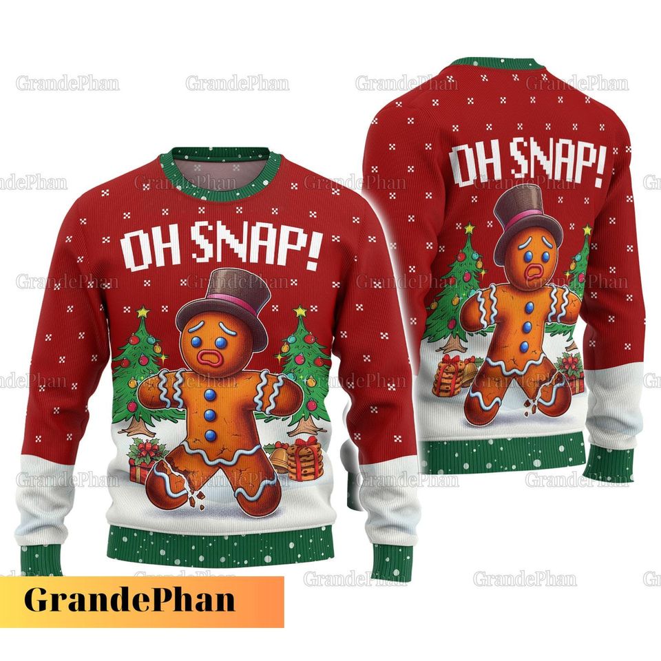 Oh Snap Gingerbread Christmas Sweater, Christmas Cookie