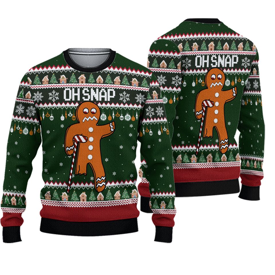Oh Snap Gingerbread Christmas Ugly Sweater